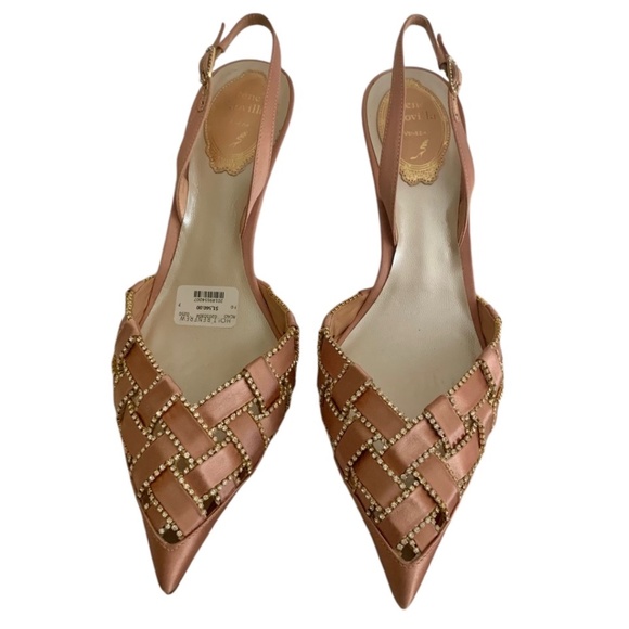 RENE CAOVILLA "Juliette" Satin Slingback Pumps - Picture 1 of 14
